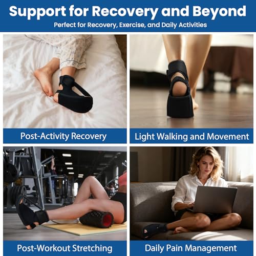 JWHOO Plantar Fasciitis Night Splint - Adjustable Plantar Fasciitis Brace For Sleeping, Night Splint For Achilles Tendonitis, Heel Spur, Plantar Fasciitis Relief Women Men, Day & Night Use (L, XL)