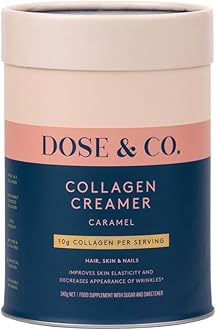 Dose & Co Caramel Collagen Creamer – 340g | VERISOL® Hydrolysed Collagen for Skin, Hair & Nails | Smooth Coffee Creamer | Gluten Free, Non-GMO