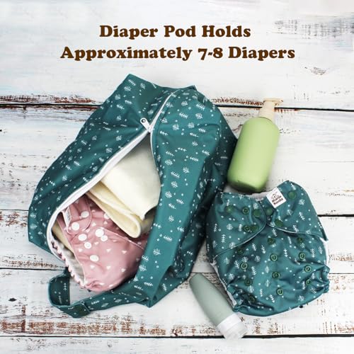 Image of Mama Koala Waterproof Diaper Pods for Baby Items, Cloth Diapers, Swimsuits, Travel, Gym Clothes, Beach, Pump Parts, Toiletries, 2 Pack(DP-Pine Forest)