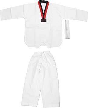 Taekwondo Dobok Suit Rugged Comfortable Breathable Taekwondo Training Uniform for Children Height 136-146cm