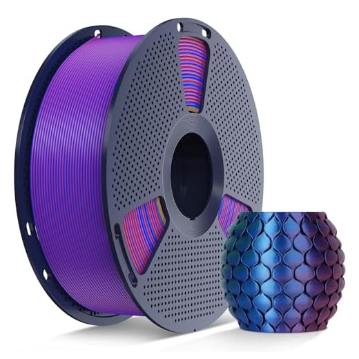 SUNLU Silk Dual Color PLA Filament, Silk PLA 3D Printer Filament 1.75mm, Neatly Wound Shiny Silk 3D Printer Filament, Dimensional Accuracy +/-0.02mm, 1KG Spool (2.2lbs), Silk Dual Color (Blue Red)