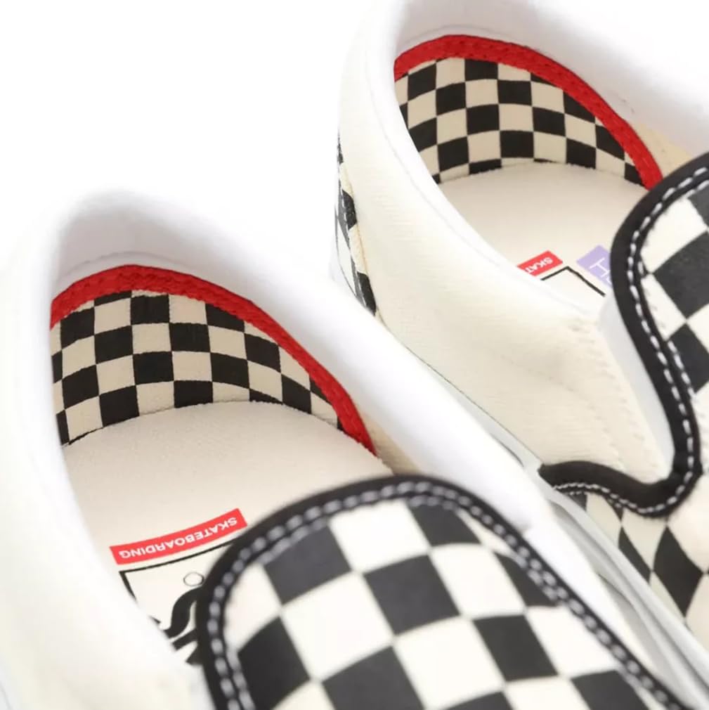 VANS Slipon Scacchi Skateboard Scarpe Sportive Sneakers Unisex Adulto Versione Skateboard Soletta Estraibile 2025 (Checkerboard, Sistema Taglie Calzature EU, Adulto, Numero, Media, 38)