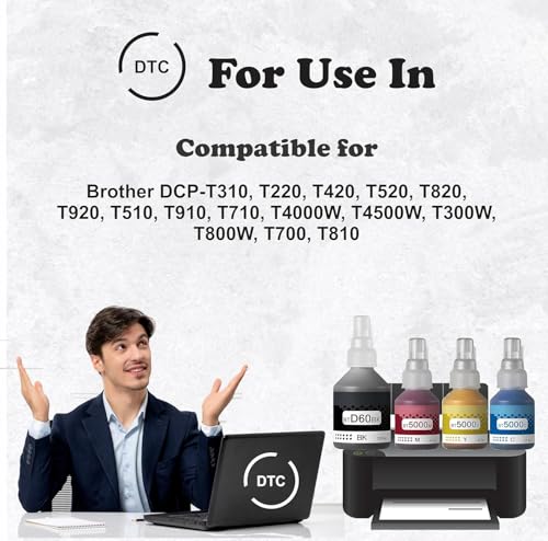 Image of Duplex DTC Ink Compatible for Brother BT6000Bk /BT5000 DCP T310, T300, T510, T500, T910, T710, T400W, T450W, T300W, T800W, T700, T810 Printer (BT5000 Magenta Ink 1 Pcs)