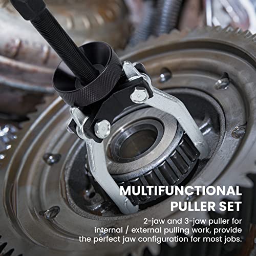 Deshan 9-Way Slide Hammer Puller Set, 16Pcs Rear Wheel Axle Hub Dent Shaft Puller Tool Kit, Professional Front Wheel Hub Bearing Remover #TOP4