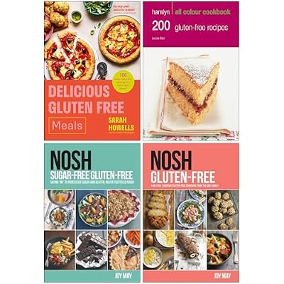 Delicious Gluten Free Meals [Hardcover], 200 Gluten-Free Recipes, NOSH Sugar-Free Gluten-Free & NOSH Gluten-Free 4 Books Collection Set