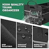 Tonmifr Heavy-Duty Car Boot Organiser & Multi-Compartment Storage Box for SUV/Hatchback/Estate, 600D Oxford Collapsible Tidy, 2 Securing Hooks & Reflective Strips - Large Capacity Organiser​ (92L) - Image 7
