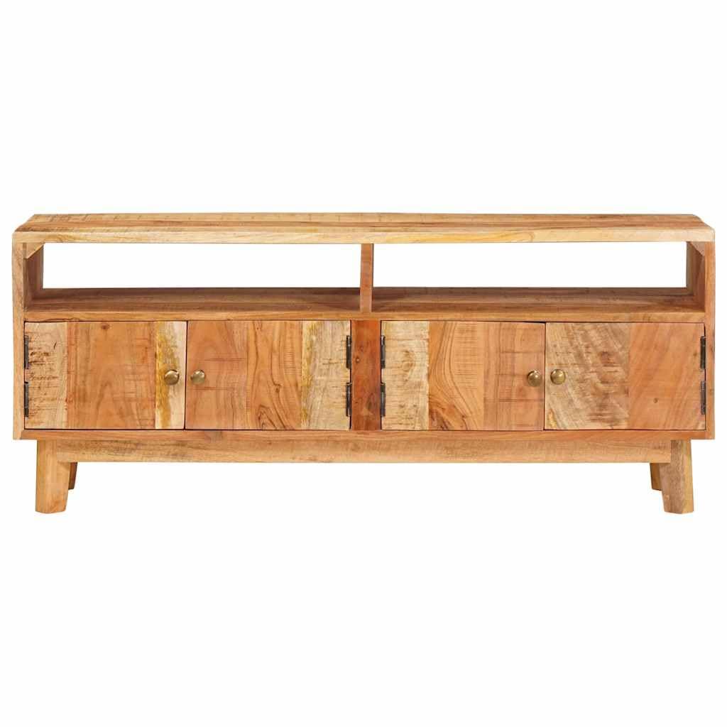 Armadio multimediale in legno massiccio di mango, marrone, 110 x | Cassettiera TV compatta in legno di mango con 2 ante per soggiorno e corridoio. Regolabile liberamente nella stanza.