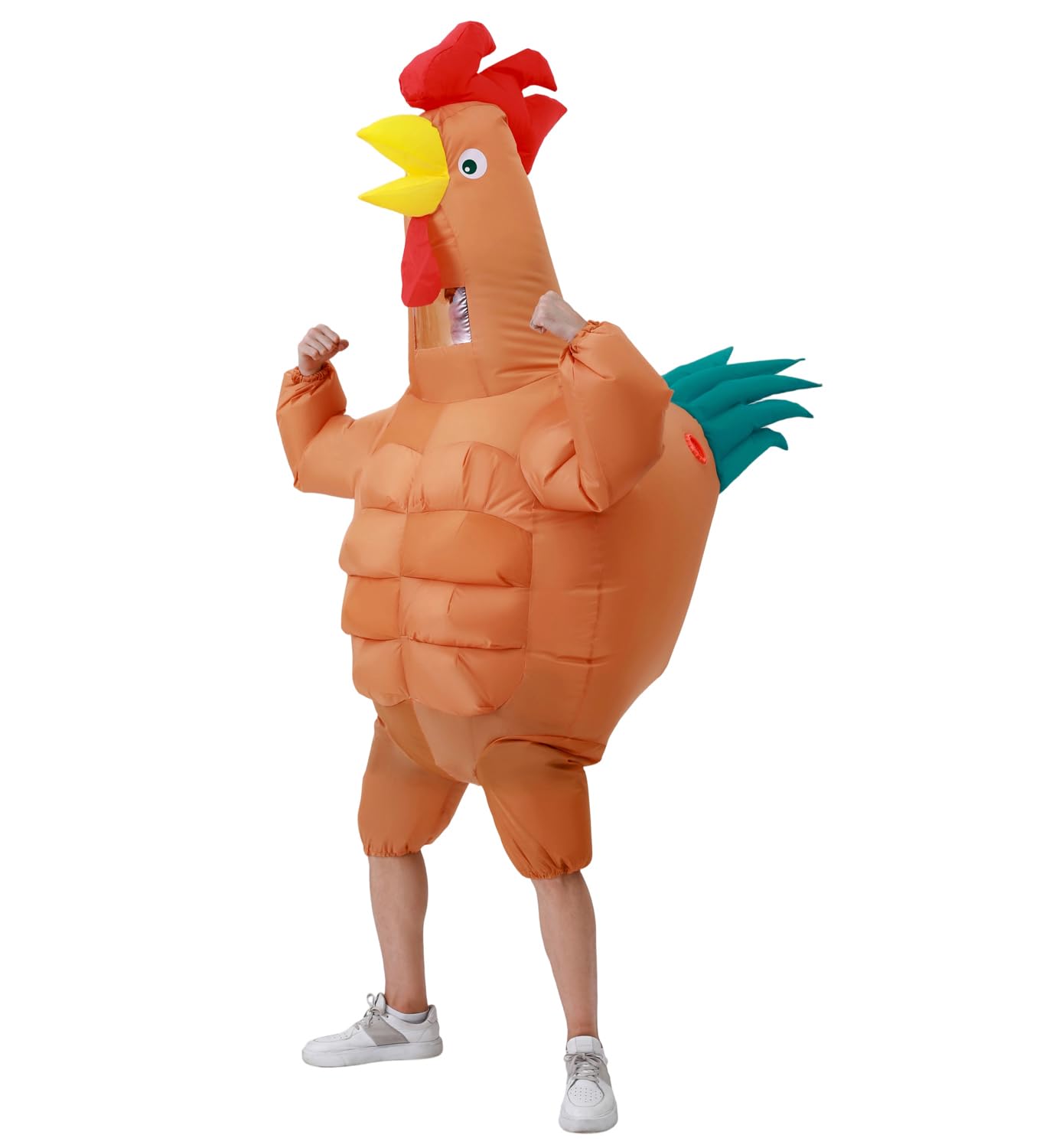 RHYTHMARTS Disfraz Inflable de Pollo para Adulto - Disfraz de Gallo Hinchable
