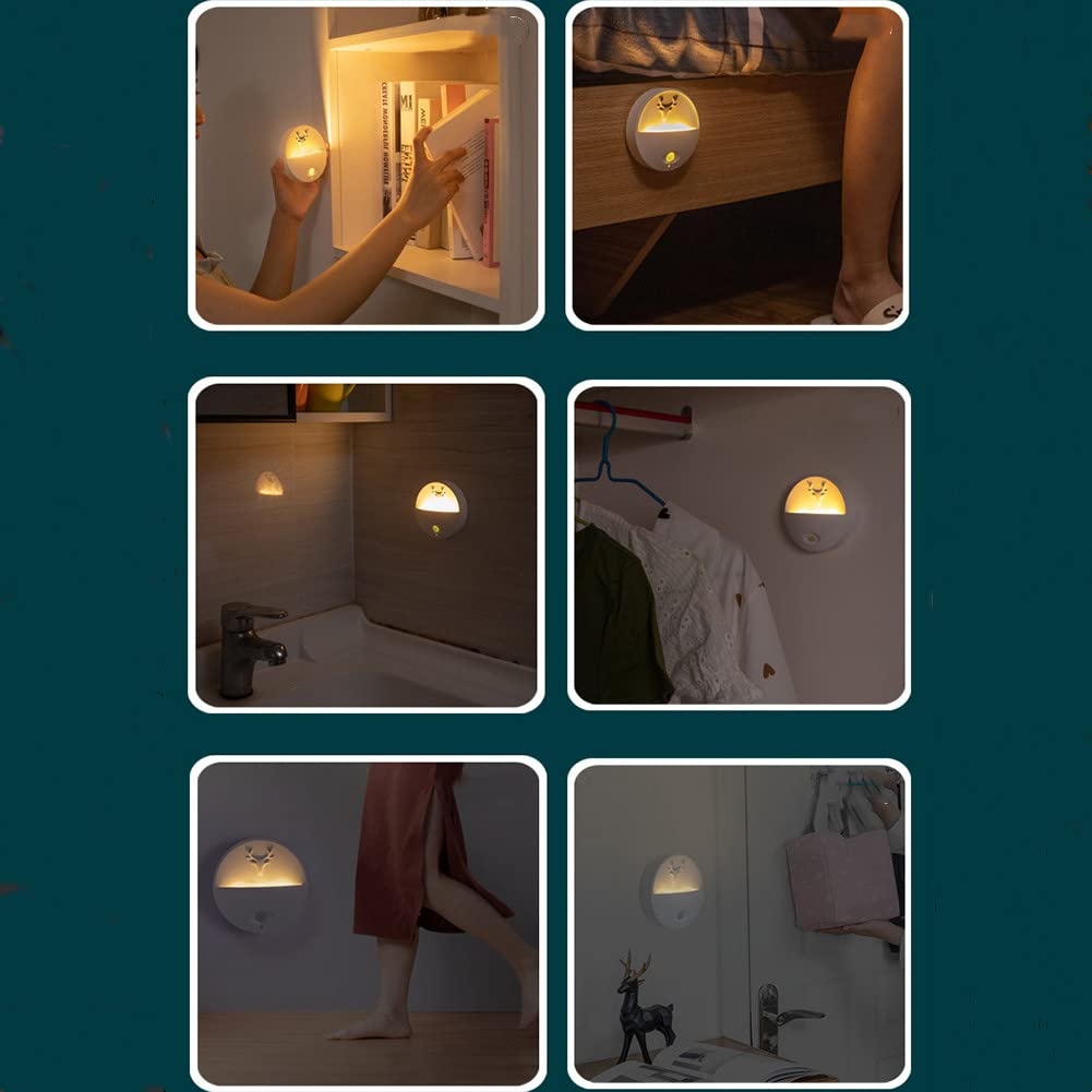WOLONG Veilleuse avec détecteur mouvement veilleuse portable pour enfants veilleuse usb chambre d'enfant Veilleuse LED pour cuisine escalier chambre coucher lumières placard lumières d'allée