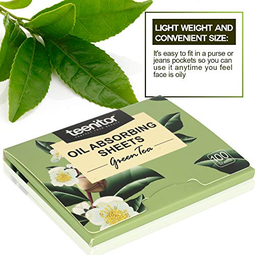 Teenitor-Oil-BlottingA-Sheets-100-Sheets-Green-Tea-Oil-Absorbing-Tissues-Paper-Large-10cmx7cm-Oil-Blotters