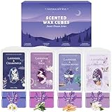 STRN Natural Soy Wax Melts with Essential Oils, Long-Lasting Aromatherapy Wax Cubes for Wax Warmers, Scents of Lavender & Gardenia, Sage, Chamomile, Sandalwood – 4x2.5oz for Home, Spa & Gifts