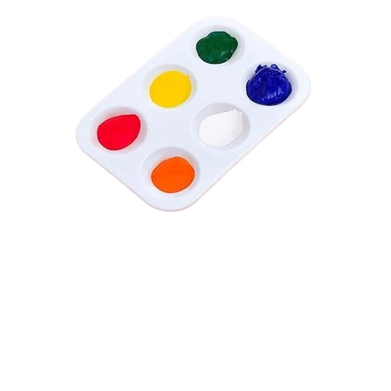 Paleta De PláStico Paleta de Lienzo Rectangular Acuarela plástico Blanco 6 cuadrículas (2/8/15/20) for Fiestas Pintura y Manualidades para Mezclar Colores(8pcs)