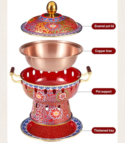 Olla pequeña para una persona de cobre esmaltado cloisonné miniatura 5