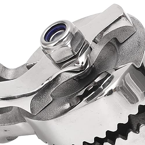 Image of Estink Marine VHF Antenna Mount, 316 Stainless Steel Adjustable Ratchet Rail Mount for Boat, Yacht, RV, Fits 22-25mm Rails