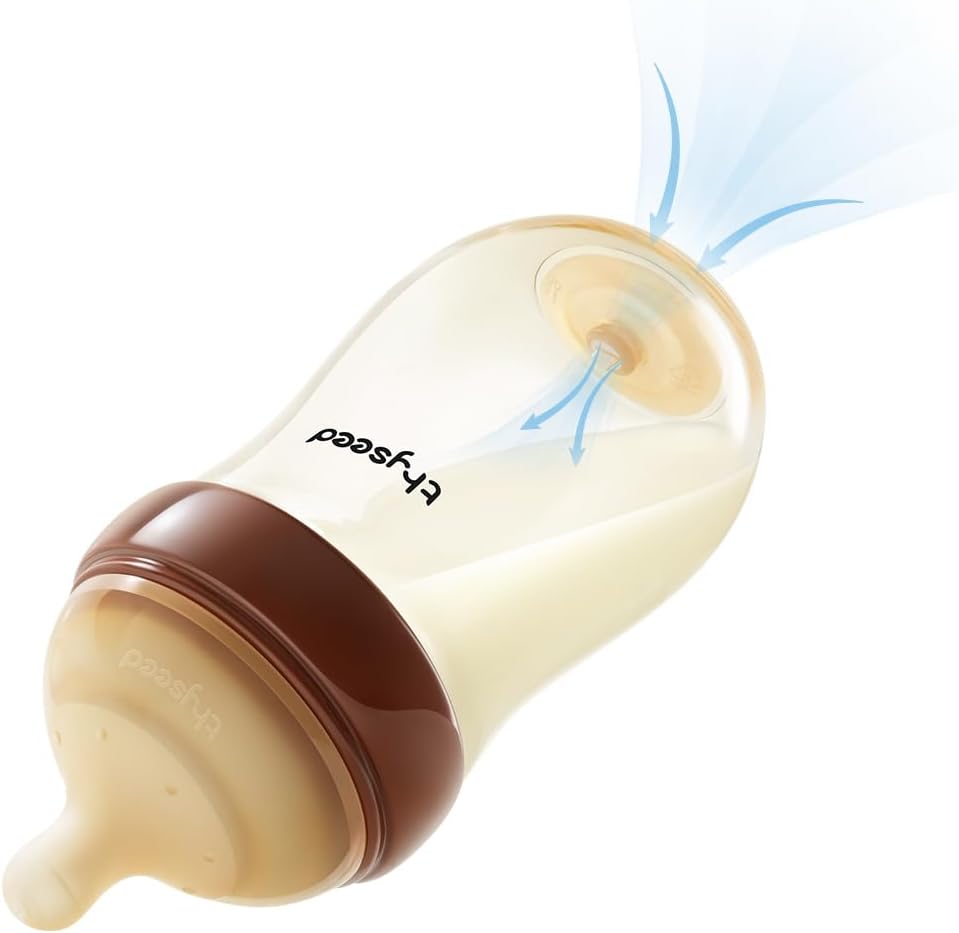 PPSU Natural Anti-Colic Baby Bottles That Mimic Breastfeeding Newborn Breast Like Nursing Bottle for Breastfed Babies Who Refuses Bottle Boy Girl Infant Formula Feeding Anti Gas 8oz/240mL 3m+