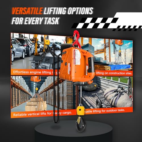 3 in 1 Electric Hoist Winch, 1100lbs Portable Electric Power Winch with Wire and Wireless Remote Control, 120V Electric Hoist Crane, Overload Protection 25ft Lifting Height for Towing