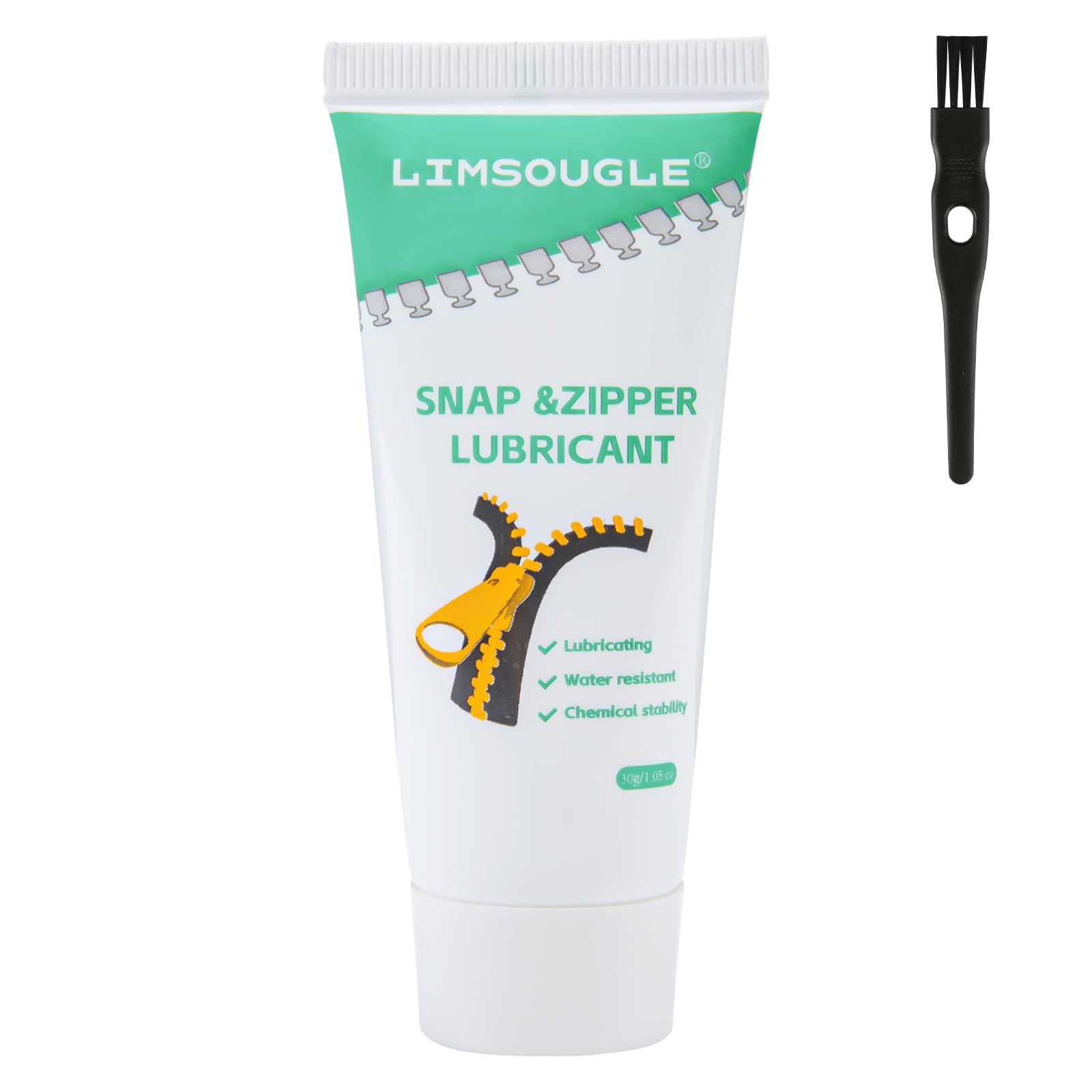 LIMSOUGLE Zipper Lubricant for Plastic & Metal - Non-Staining Lube Silicone Grease for Zippers on Clothing, Wetsuits, Boat Covers, Dresses & More,