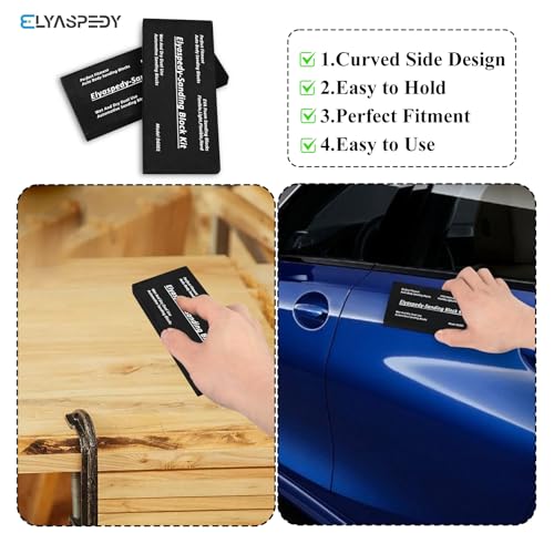 Kit de bloco de lixamento 2024 atualizado, 12 peças, blocos de lixamento flexíveis, corpo automático