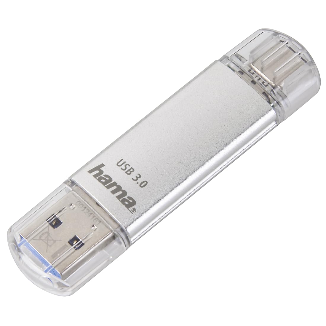 Hama USB Flash Drive with USB 3.0 & USB 3.1 Type-C Silver Silver 128 GB, 00181073