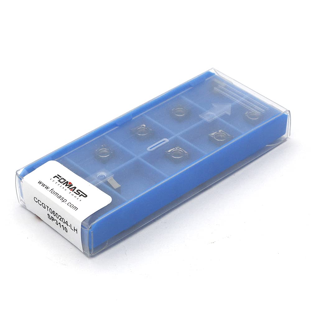 Carbide Inserts for Aluminum CCGT21.51 / CCGT060204-LH for Turning Cutting Tools Finishing Cutting,10 Pcs