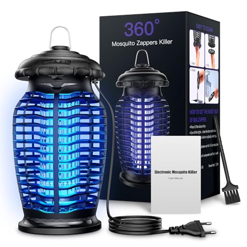 Kfonla Insektenvernichter Elektrisch, Stark Insektenfalle Mückenlampe, Mückenfalle Elektrisch 4200V mit 15W UV Lampe, Fliegenfänger Elektrisch,...