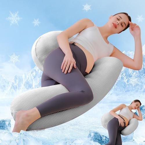 Maternity Pillow QUEEN ROSE Cooling Pregnancy Pillows, U Shaped