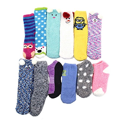 Image of BambooMN Women's Super Soft Warm Cozy Fuzzy Socks Assortments