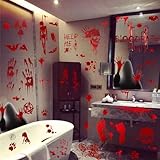 🎃【Anwendbare Szene】Sie können blutige aufkleber,um Horrorszenen in Badezimmern, Küchen, Türen und Fenstern, Partys, geheimen Räumen, Spukhäusern. Diese blutigen Handabdrücke und Fußabdrücke machen deine Halloween-Party gruselig.