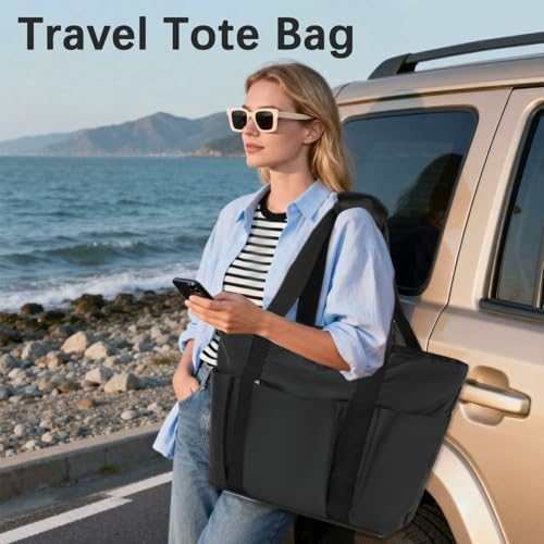 Image of Fammart Mesh Beach Bag for Women, Large Beach Toy Pool Bag with Zipper Pocket, SandProof Cruise Essentials 2026 Family Travel