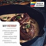 Victoria 12-Inch Cast Iron Skillet, Pre-Seasoned Cast-Iron Frying Pan with Long Handle, Made in Colombia - Image 2