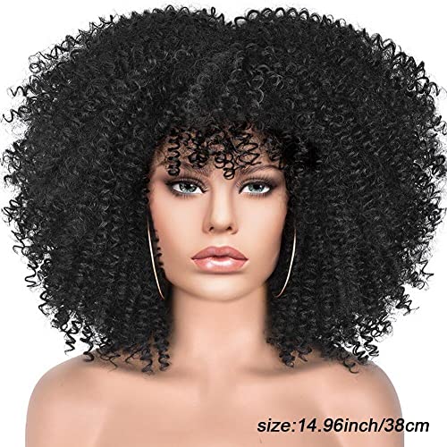 Perruque Afro Bouclée et Résistante à la Chaleur - Fibre Synthétique Ombré Brun - 7