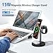 3 in 1 Wireless Charging Station for Apple Magsafe Charger Stand,15W Fast Magnetic Charging Station for iPhone 17 Air 16 15 14 13 12 11 Series, Watch Ultra & AirPods Apple Devices, Cell Phone Dock