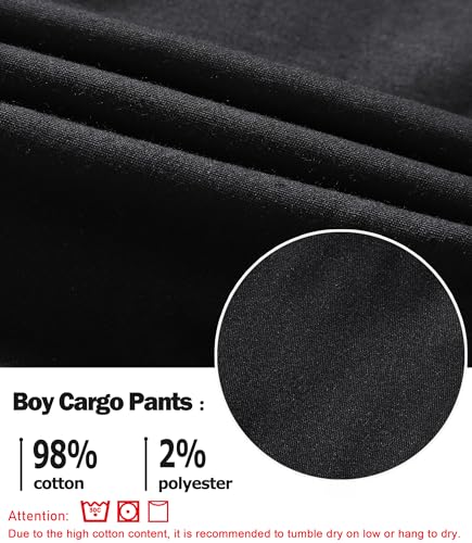Image of TLAENSON Boys Cargo Joggers Pants Elastic Waist Casual Jogging Trousers Bottom for Kids 6-16 Years