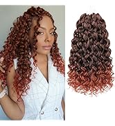 ZRQ 8 Packs GoGo Curl Crochet Hair 14 Inch Deep Twist Synthetic Braiding Hair, Natural Water Wave...