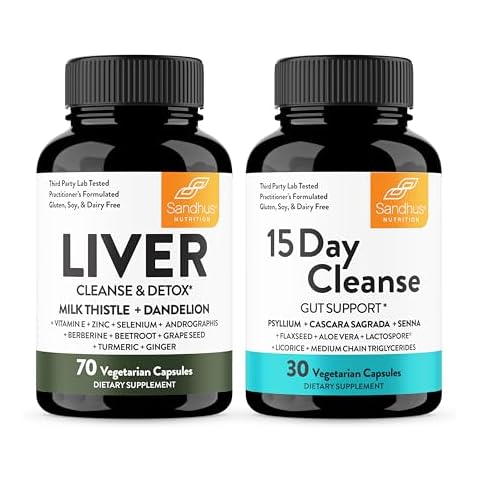 Sandhu's Liver Renew Cleanse Detox Support & 15 Day Gut Cleanse Support Supplement for Women & Men Cover