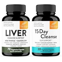 Sandhus Liver Renew Cleanse Detox Support & 15 Day Gut Cleanse Support Dietary Supplement for Women & Men