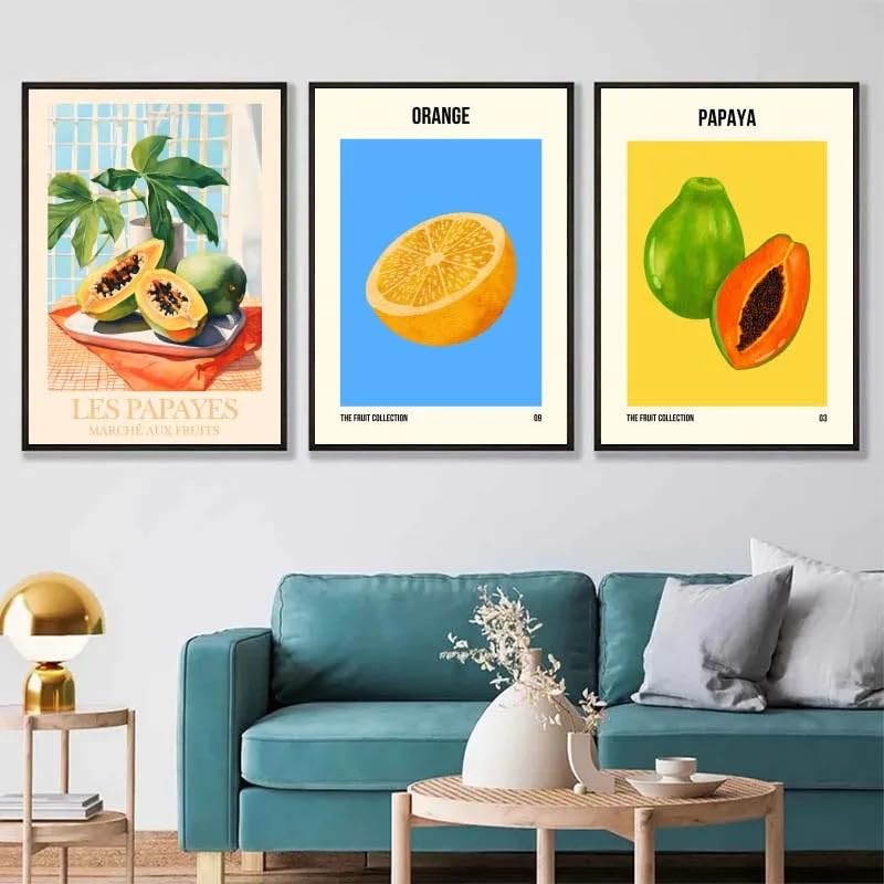 Impressions sur toile rétro fruits pour raviver un mur de couloir vide
