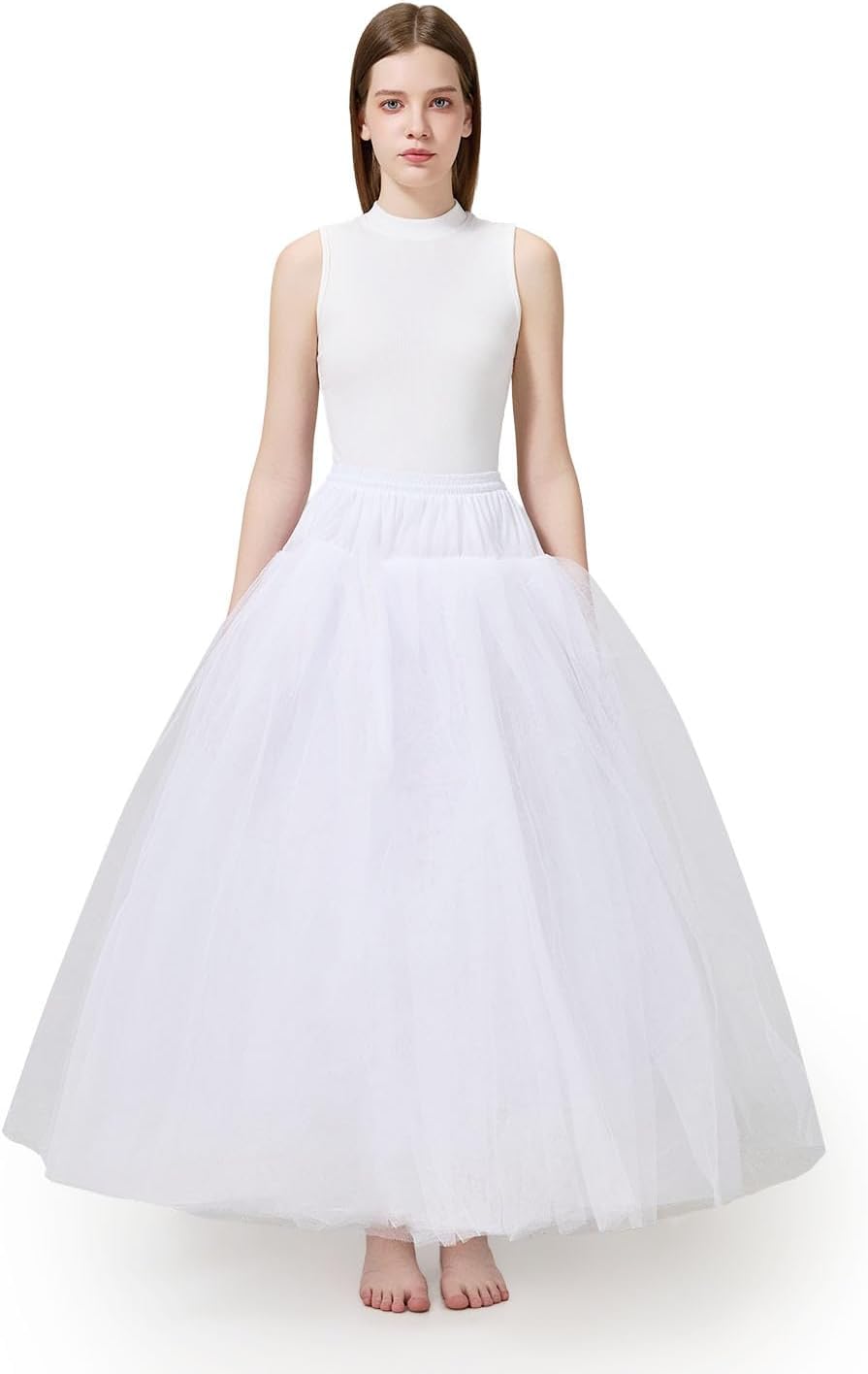 A-line Hoopless Petticoat Crinoline Underskirt Slips for Wedding Dress PPT026