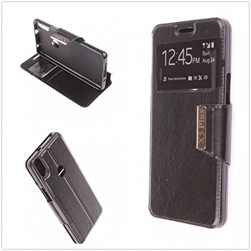 Todobarato24h Funda Libro Ventana Negra Compatible con BQ AQUARIS X5 Plus