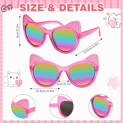 Image of Kids Sunglasses for Girls with Eyeglasses Case for Party Beach Dress Up Glasses