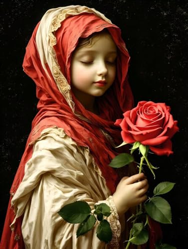 Peinture diamant Notre-Dame du Rosaire kit complet broderie 5d strass 70x100cm R-3465