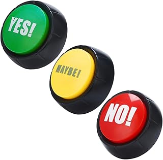 MERRYHAPY 3Pcs Botões De Som De Festa De Brinquedo Sim Botões Jogo De Mesa Botão De Efeito Sonoro Talvez Botão Sem Botão Respondendo Som Engraçado Brinquedo Acessórios De Jogo De Mesa