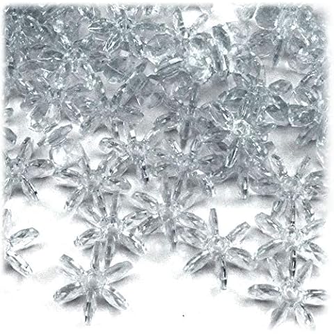 100pc Faceted Plastic Transparent Beads Starflake 18mm Clear Beads Cover