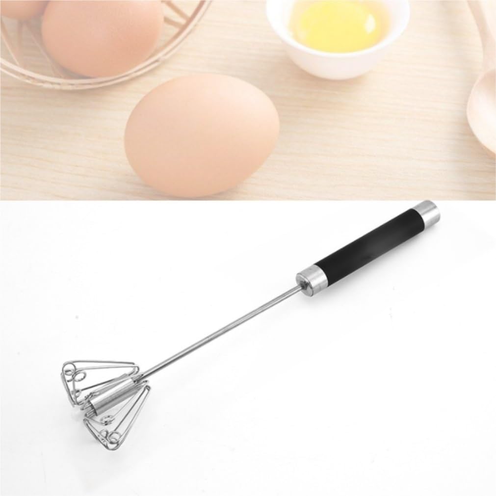 Batidor Huevos Mezclador De Crema Manual Giratorio Acero Inoxidable, Batidor Huevos con Globo, Cocina Utensilios Cocina