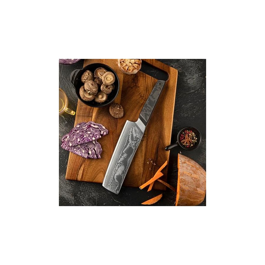 Seido-Knives-5-Piece-Meisai-Damascus-Steel-Knife-Set-Hand-Forged-Quality-with-Exquisite-Damascus-Pattern-Includes-Gyuto-Kiritsuke-Nakiri-Santoku-and-Utility-Chef-Knives Seido Knives 5-Piece Meisai Damascus Steel Knife Set - Hand-Forged Quality with Exquisite Damascus Pattern - Includes Gyuto, Kiritsuke, Nakiri, Santoku, and Utility Chef Knives