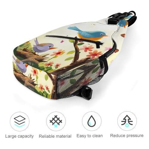 Mochila deportiva bandolera Birds And Butterflies sling bag miniatura 5
