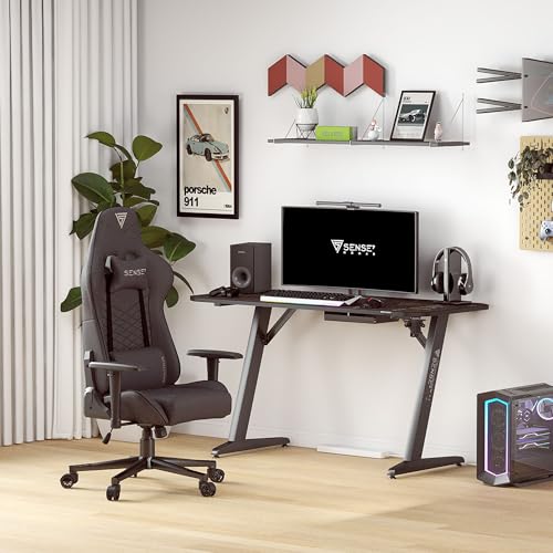 Gaming Stoff Spellcaster Bürostuhl Zocker Gamer Ergonomischer Stuhl Armlehne Einteiliger Stahlrahmen Einstellbarer Neigungswinkel Schwarz, 43-52 x 69,5 x 57, 5902659841537 – Bild 5