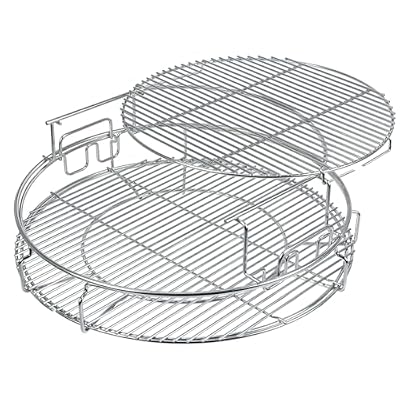 5 Piece Replacement Kit for Big Green Egg XL, Rack for Eggspander 5 Piece Kit Conveggtor Basket 304 Stainless Steel Grill Stack Rack with Removable Cooking System Expander Rack