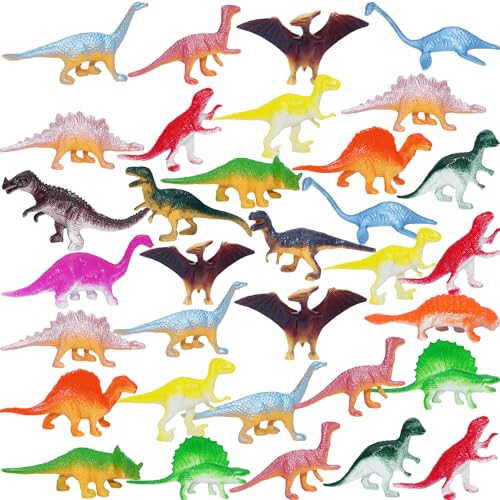 64Pcs Mini Dinosaur Figures, Assorted Small Plastic Dinosaur Toys...