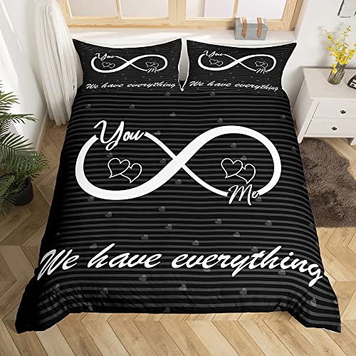 Loussiesd You and Me Trösterbezug mit lustigen Zitaten, Bettwäsche-Set Mr...